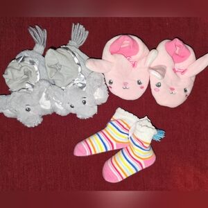 baby girl slippers and socks bundle
